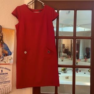 Red dress with front pockets